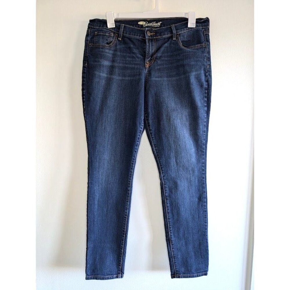 Old Navy Jeans Size 14 The Sweetheart Skinny Mid Rise Dark Wash Denim 38x30